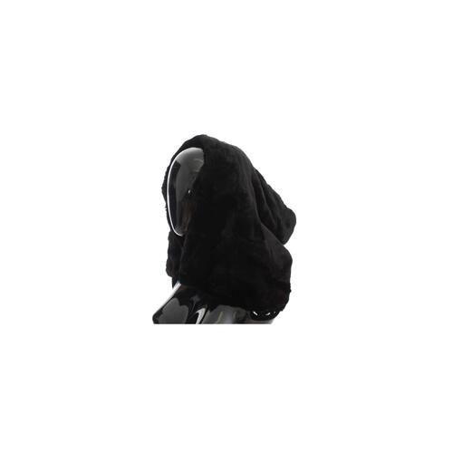 Dolce & Gabbana Black Weasel Fur Hooded Scarf Wrap One Size Women - Main Image