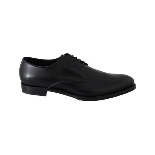 Handcrafted Black Leather Derby Dress Formal Shoes 38.5 EU Men - Main Image