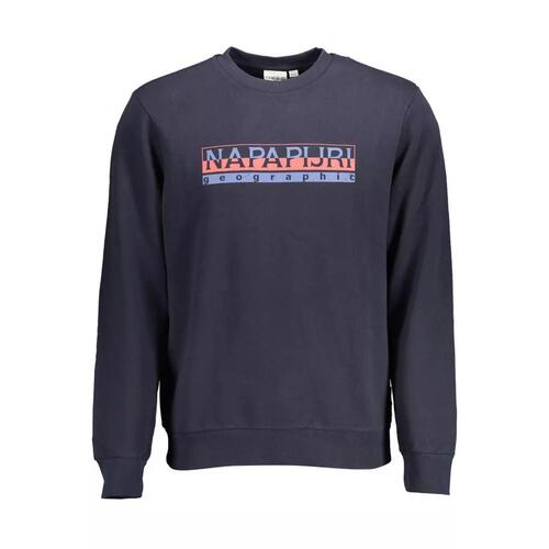 Napapijri Men's Blue Cotton Sweater - 2XL - Main Image