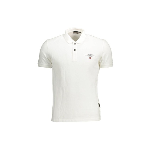 Napapijri Men's White Cotton Polo Shirt - L - Main Image