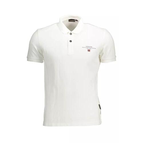 Napapijri Men's White Cotton Polo Shirt - 2XL - Main Image