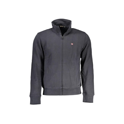 Napapijri Men's Black Cotton  Sweater with Zip and Pockets - M - Main Image