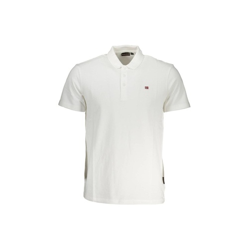 Napapijri Men's White Cotton Polo Shirt - XL - Main Image