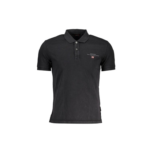 Napapijri Men's Elegant Black Embroidered Polo - L - Main Image