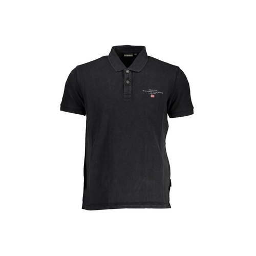 Napapijri Men's Black Cotton Polo Shirt - M - Main Image