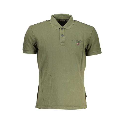 Napapijri Men's Green Cotton Polo Shirt - L - Main Image