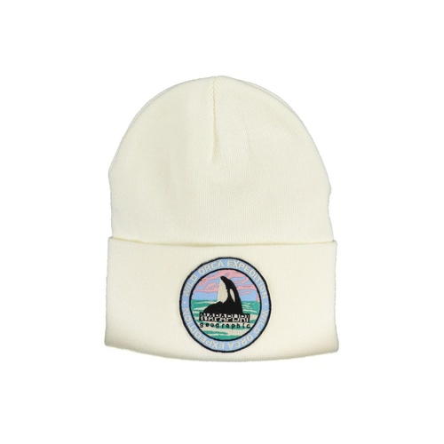 Napapijri Men's White Acrylic Hats & Cap - One Size - Main Image