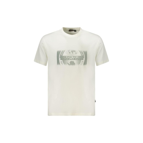Napapijri Men's White Cotton  T-Shirt - L - Main Image