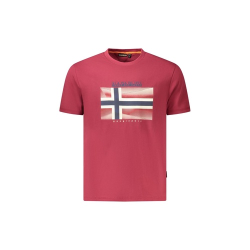 Napapijri Men's Red Cotton  T-Shirt - L - Main Image