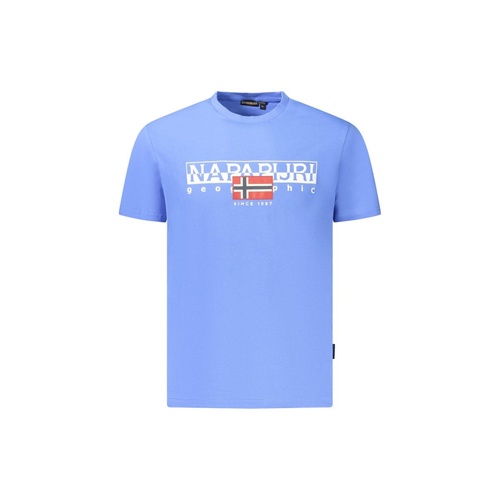 Napapijri Men's Blue Cotton  T-Shirt - L - Main Image