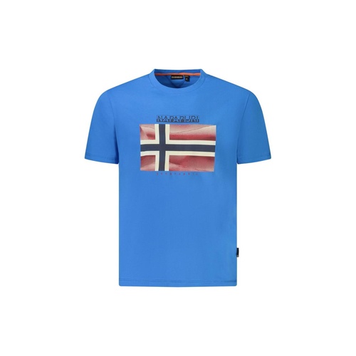 Napapijri Men's Blue Cotton  T-Shirt - M - Main Image