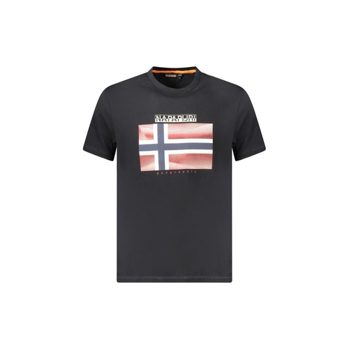 Napapijri Men's Black Cotton  T-Shirt - M - Main Image