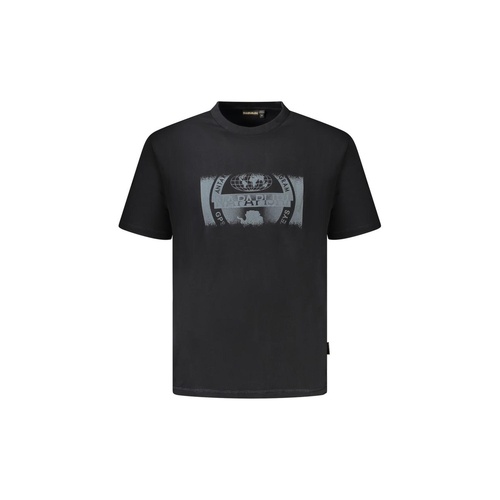 Napapijri Men's Black Cotton  T-Shirt - L - Main Image