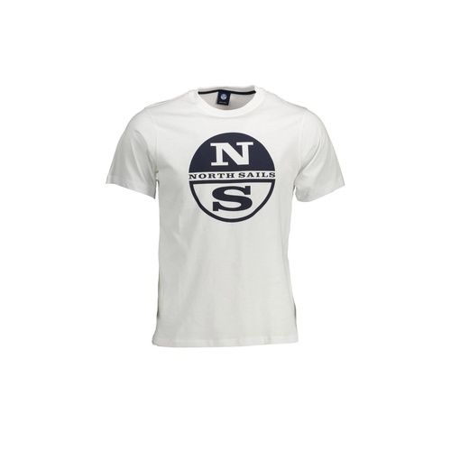 North Sails Men's Elegant White Printed Round Neck Tee - XL - Main Image