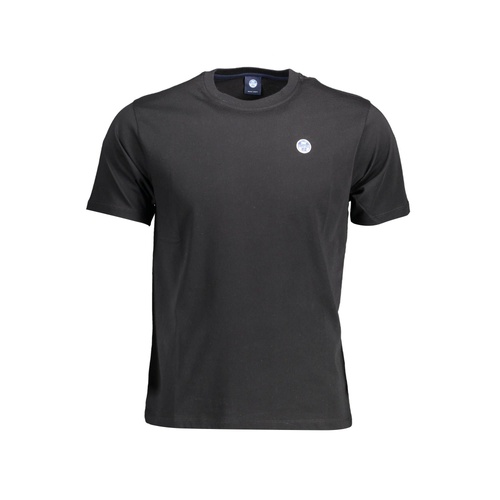 North Sails Men's Sleek Black Round Neck Tee with Logo Accent - XL - Main Image