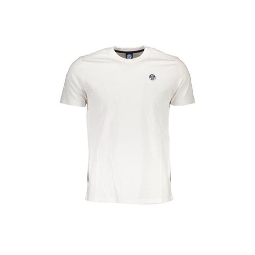 North Sails Men's Sleek White Round Neck Tee with Logo Detail - XL - Main Image