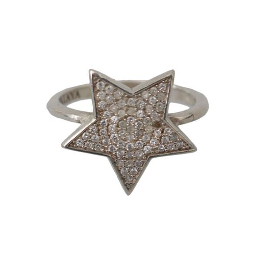 Gorgeous Authentic NIALAYA Sterling Silver Ring with Clear CZ Crystals 50 EU Women - Main Image