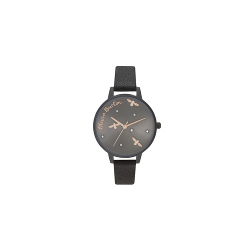 Olivia Burton Women's Black Leather Watch - One Size - Main Image