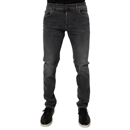 Dolce & Gabbana Men's Dark Gray Washed Cotton Slim Fit Denim Jeans - 52 IT - Main Image