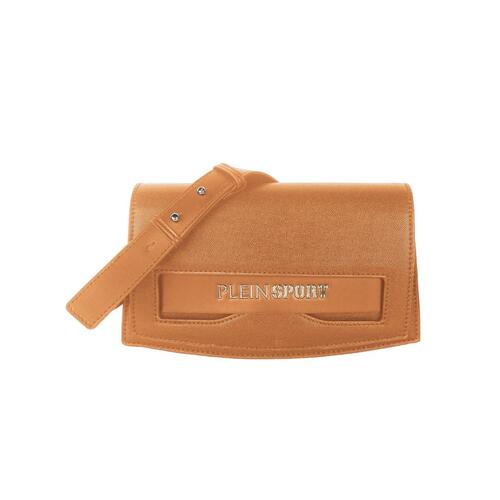 Faux Leather Shoulder Bag with Silver Rubber Logo One Size Women - Main Image