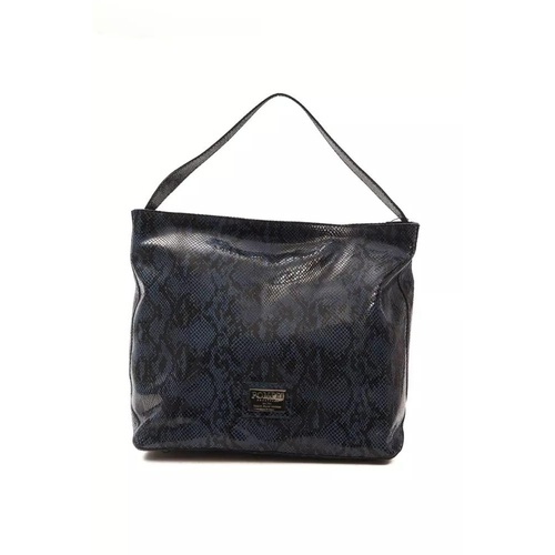Pompei Donatella Women's Elegant Blue Python Print Leather Shoulder Bag - One Size - Main Image