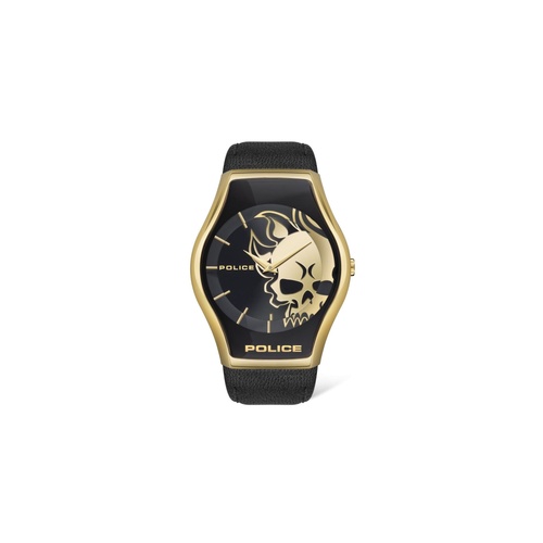 Police Men's Black Leather Watch - One Size - Main Image