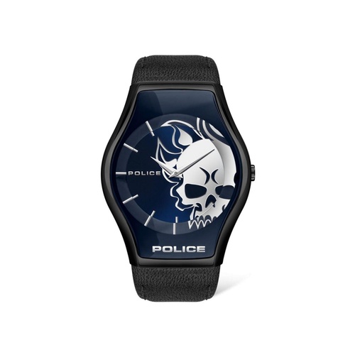 Police Men's Black Leather Watch - One Size - Main Image