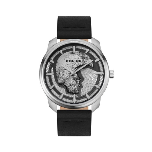 Police Men's Black Leather Watch - One Size - Main Image