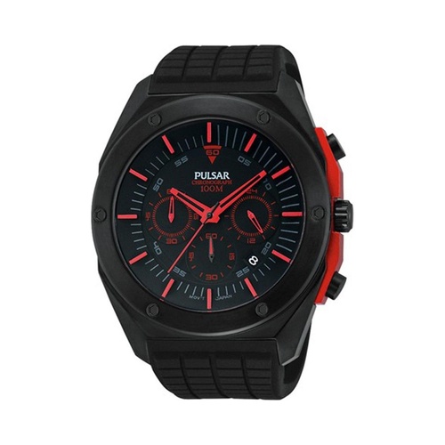 Pulsar Men's Black Rubber Watch - One Size - Main Image
