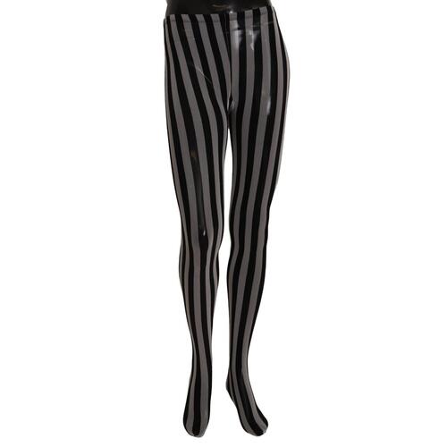 Striped Nylon Micro Mesh Tights with Logo Details M Women - Main Image