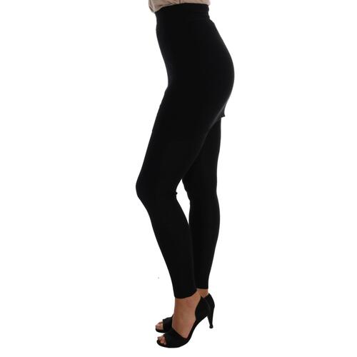 Black Cashmere Silk Stretch Tights Pants 36 IT Women - Main Image