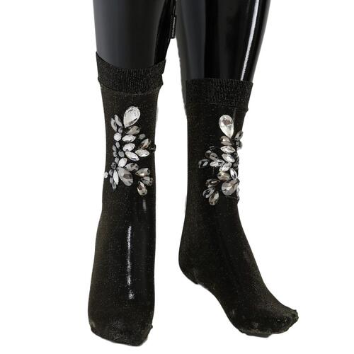Embellished Stretch Mid Calf Stockings by Dolce & Gabbana M Women - Main Image