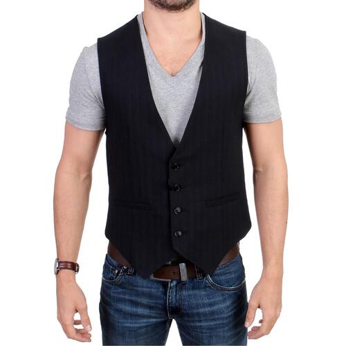 Costume National CNC Black Striped Casual Vest 48 IT Men - Main Image
