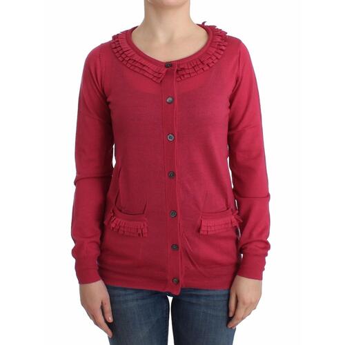 Authentic John Galliano Pink Wool Cardigan with Logo Details S Women - Main Image