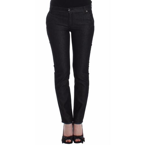 Authentic Ermanno Scervino Black Skinny Jeans with Logo Details W26 US Women - Main Image