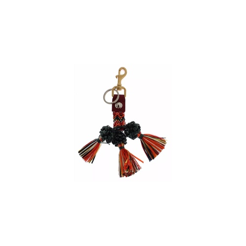Dolce & Gabbana Women's Multicolor Raffia Leather Clasp Finder Chain Keyring - One Size - Main Image