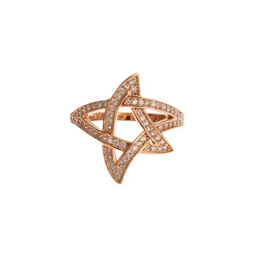 Authentic NIALAYA Pink Gold Plated Ring with Clear CZ 56 EU Women - Main Image