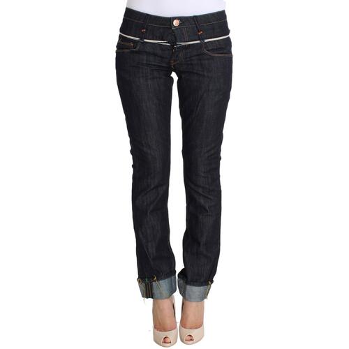 Authentic ACHT Straight Fit Dark Blue Jeans with Logo Details W26 US Women - Main Image