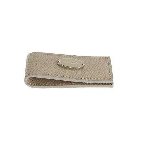 Authentic Dolce & Gabbana Beige Leather Money Bar Clip One Size Men - Main Image