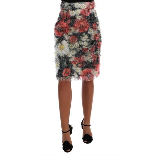 Floral Pencil Skirt with High Waist and Logo Details 40 IT Women - Main Image