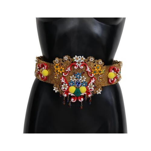 Floral Crystal Embellished Wide Waist Belt 42 IT Women - Main Image