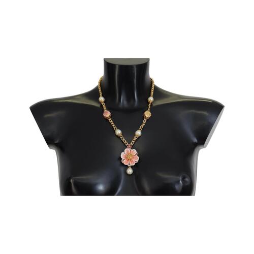 Dolce & Gabbana Gold Crystal Statement Charm Necklace One Size Women - Main Image