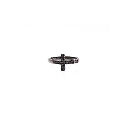 Nialaya Women's Exquisite Black CZ Crystal Sterling Silver Ring - 54 EU - Main Image
