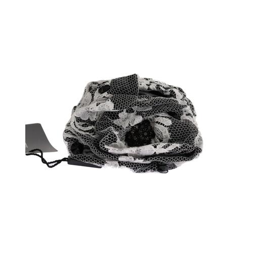 Black and White Floral Lace Crystal Hair Claw One Size Women - Main Image