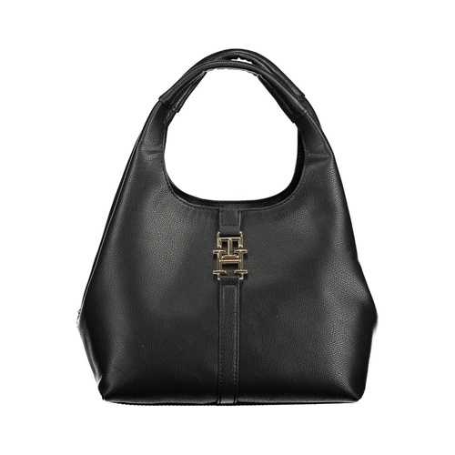 Tommy Hilfiger Women's Elegant Black Shoulder Bag with Contrasting Details - One Size - Main Image
