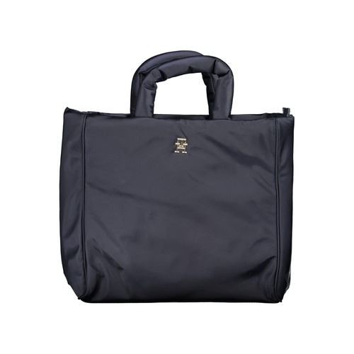 Tommy Hilfiger Women's Chic Blue Contrast Detail Handbag with Logo - One Size - Main Image