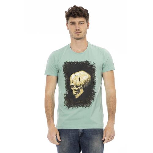 Short Sleeve T-shirt with Round Neck and Front Print XL Men - Main Image