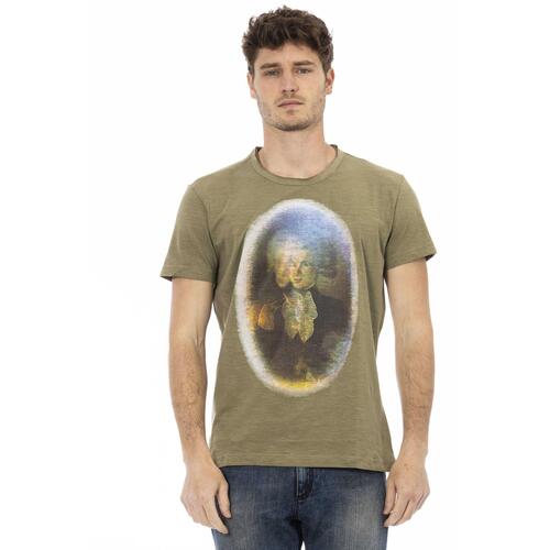Short Sleeve T-shirt with Round Neck and Front Print M Men - Main Image