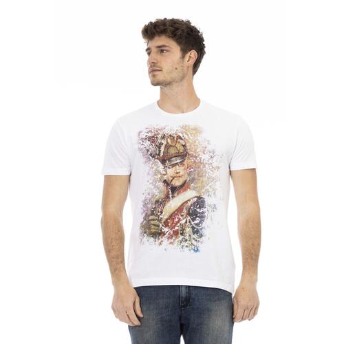 Short Sleeve T-shirt with Round Neck and Front Print XL Men - Main Image