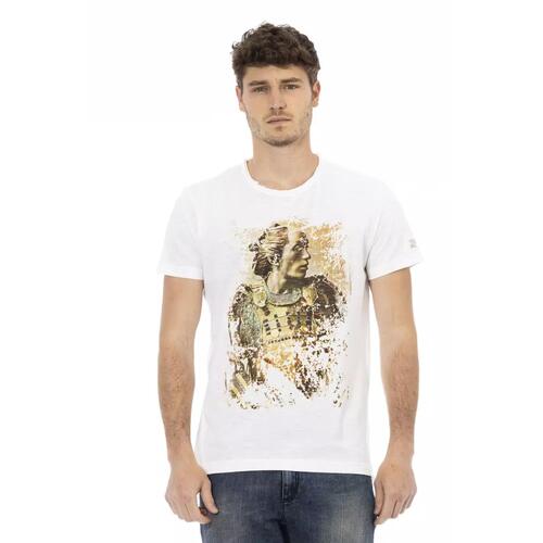 Short Sleeve T-shirt with Round Neck and Front Print 2XL Men - Main Image